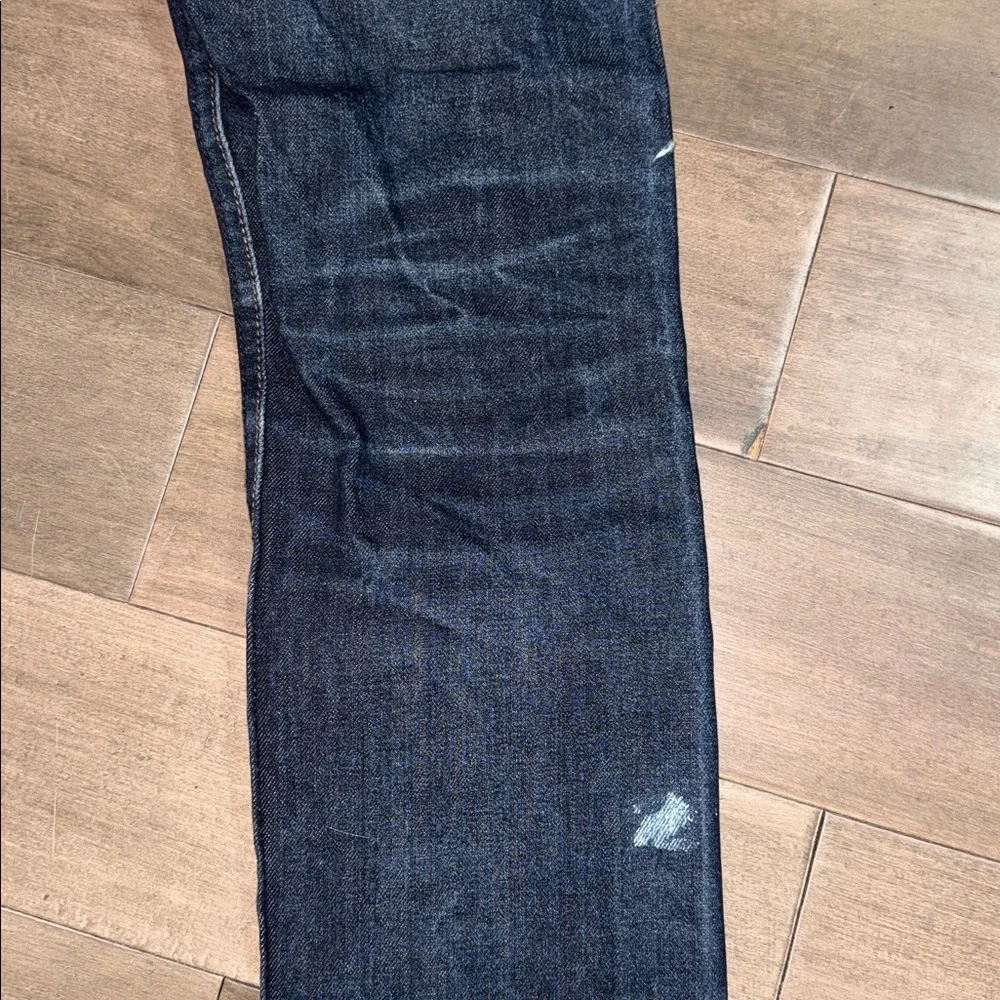 The Unbranded Brand Selvedge Raw Hem Denim Jeans Dark Wash Blue SZ 28